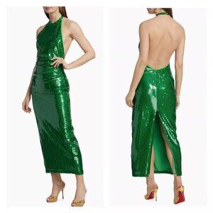 NWT Ronny Kobo Green Sequin Alix Maxi Dress $578